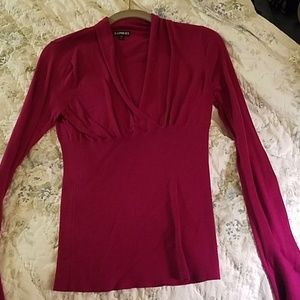 Express Pink V-neck Sweater